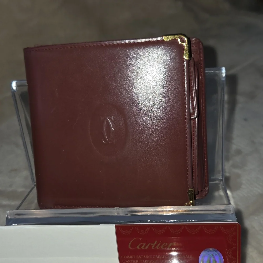 Cartier Burgundy Men's‎ Leather Wallet